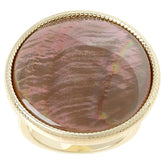 Connie Craig Carroll Jewelry Goldtone Wren Round Shell Solitaire Ring, Size 8